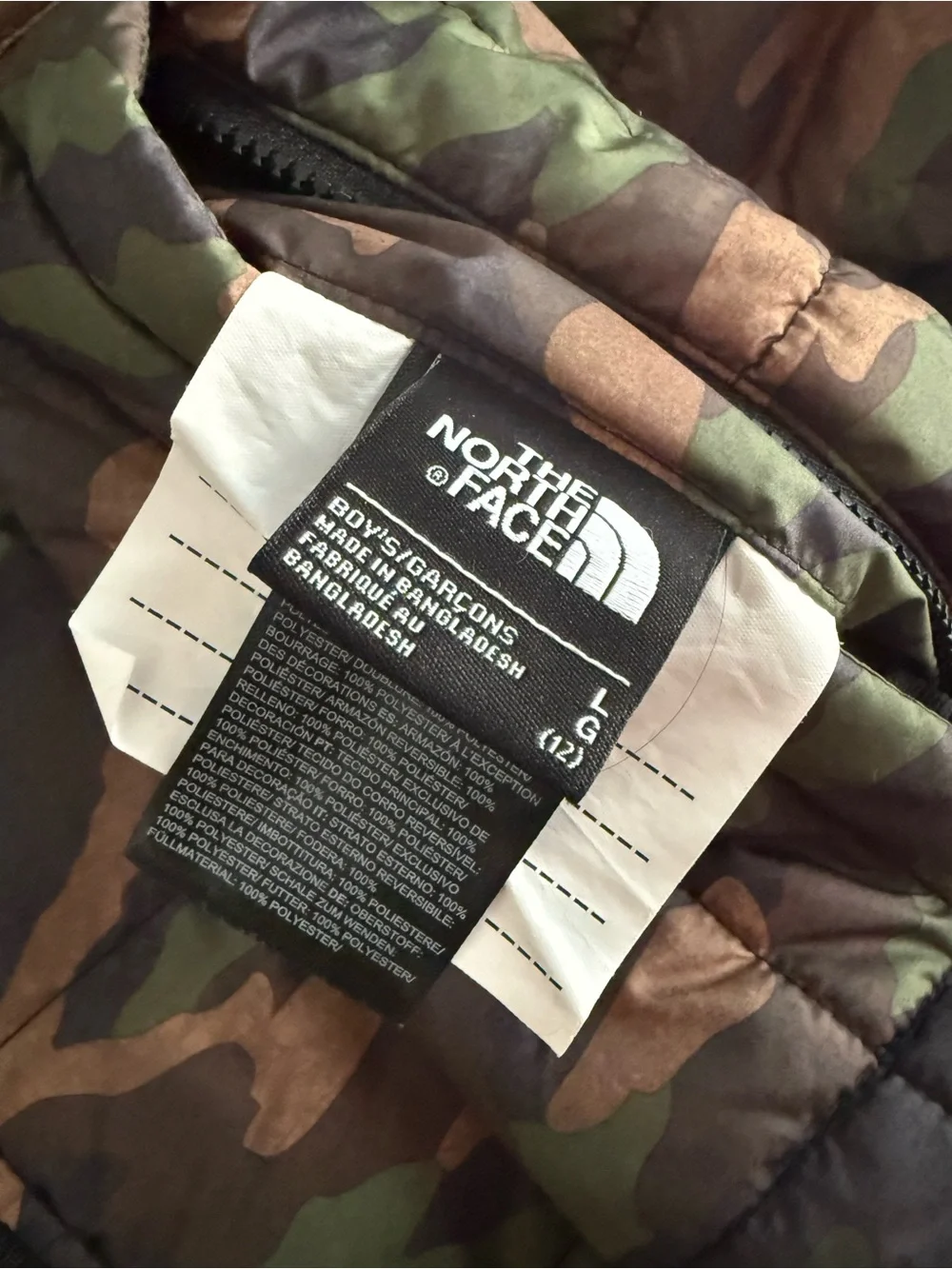 The North Face Reversible Tan/ Camo Puffer Jacket